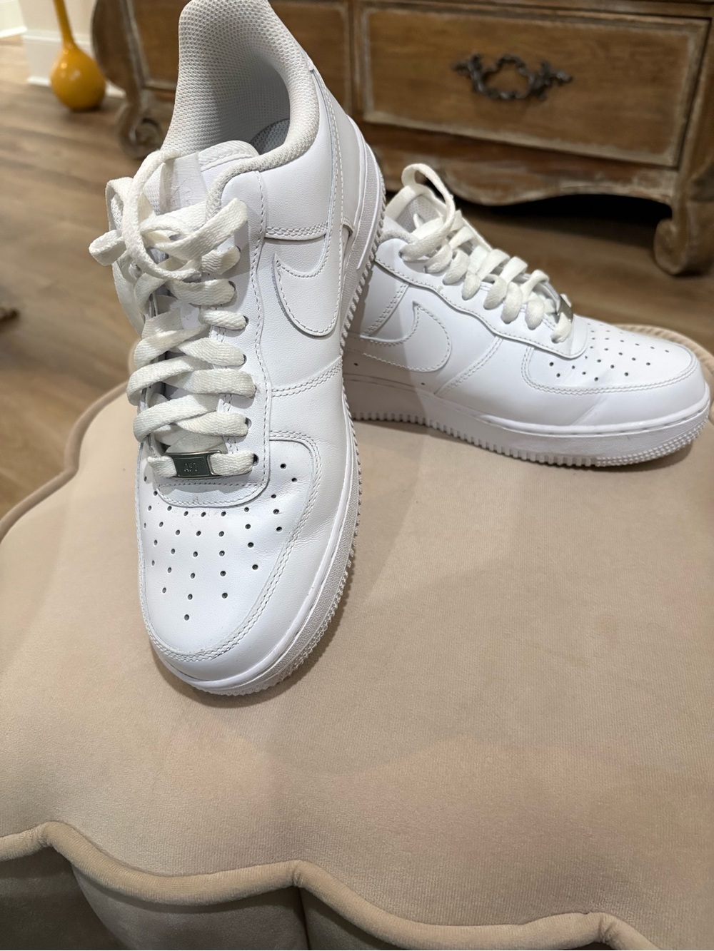Nike White Leather Low-Top Sneakers